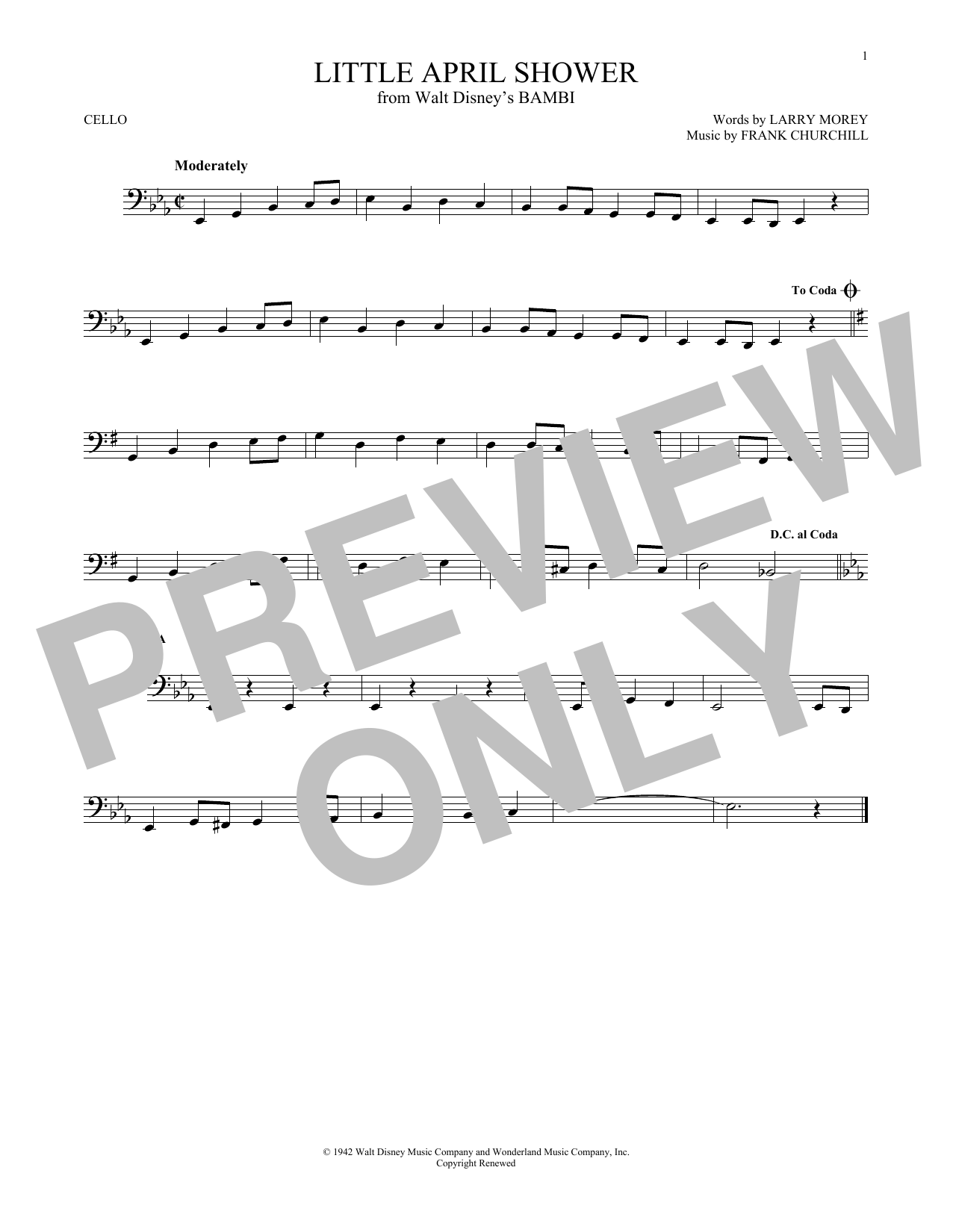 Produktgalerie: Seite 1 von 1 Little April Shower, Frank Churchill, Violoncello