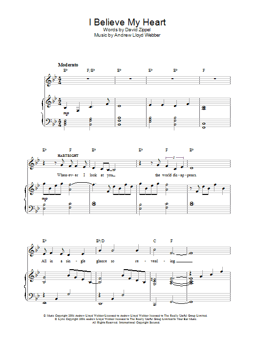 Produktbild zu: I Believe My Heart (from The Woman In White)