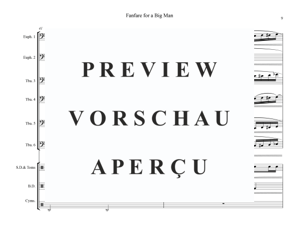 Produktgalerie: Seite 11 von 11 Fanfare for a Big Man, , (Tuba Ensemble EETTTT + Percussion)