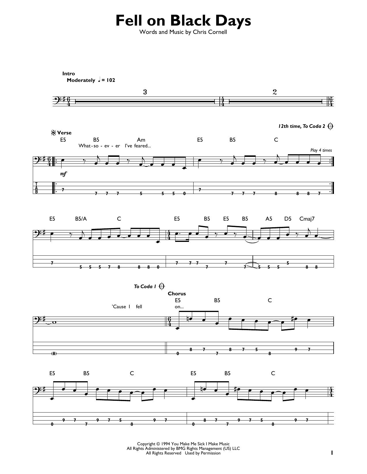 Produktgalerie: Seite 1 von 1 Fell On Black Days, Soundgarden