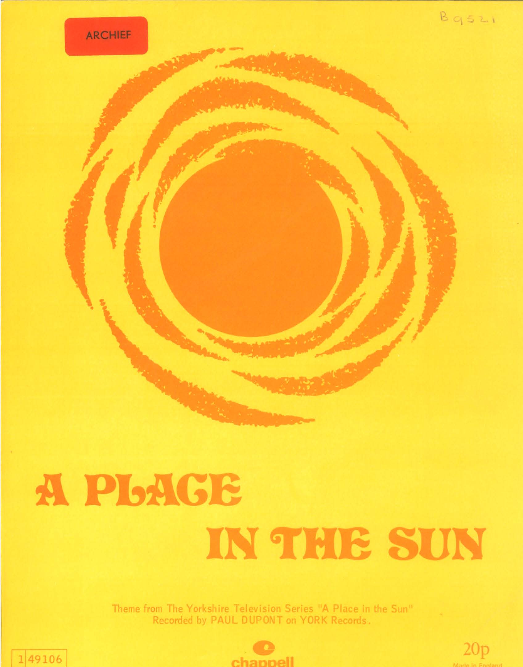 cover: A Place In The Sun, Paul Dupont, Klavier