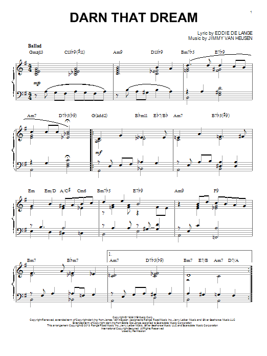 Product picture to: Darn That Dream (arr. Brent Edstrom)
