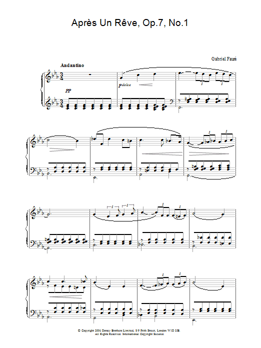 Product picture to: Après Un Rêve, Op.7, No.1