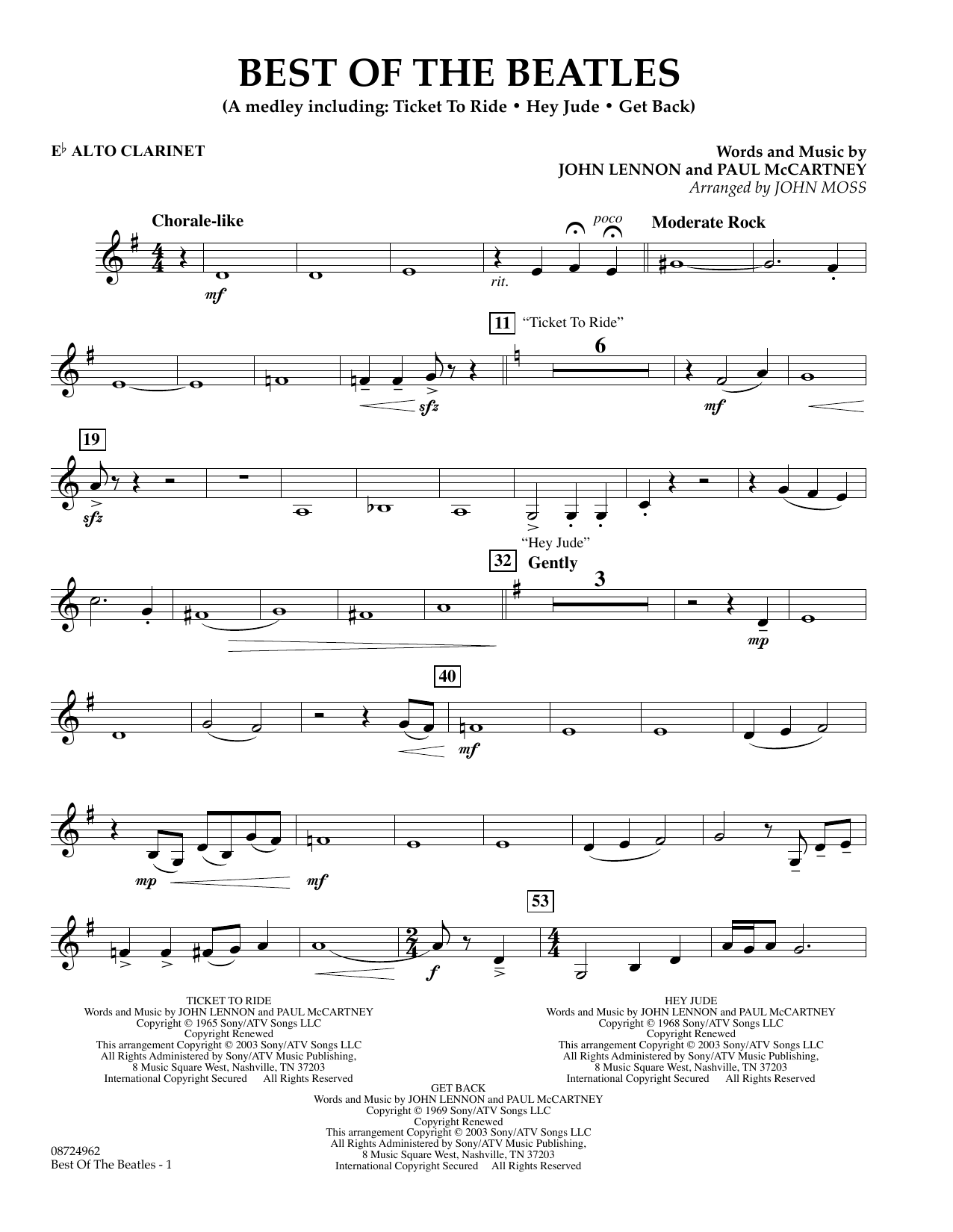 Produktgalerie: Seite 1 von 1 Best of the Beatles - Eb Alto Clarinet, John Moss, Ensemble