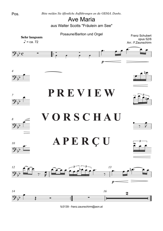 Product picture to: Ave Maria Franz Schubert (Zaunschirm)