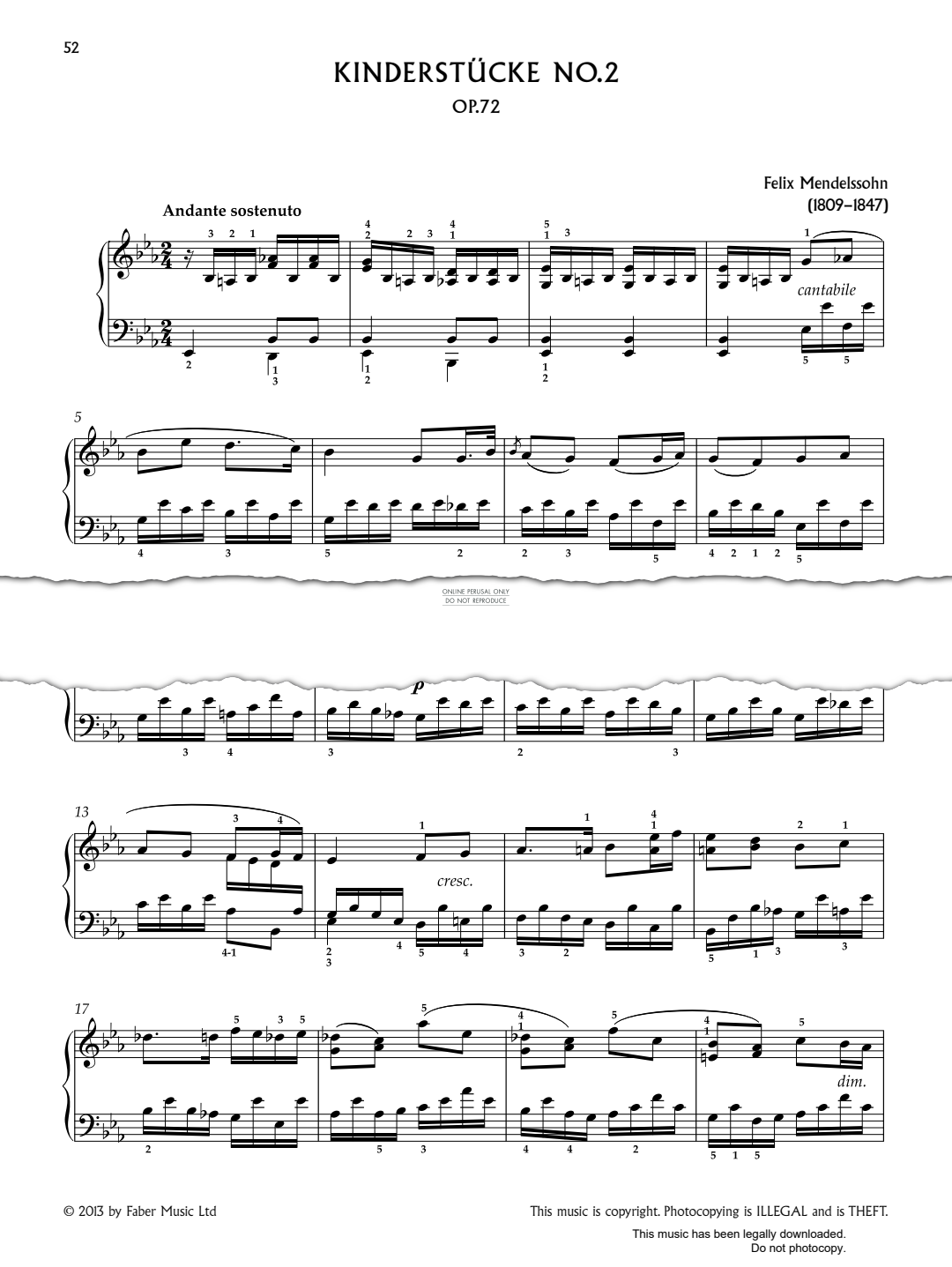 Produktbild zu: Kinderstücke No.2 Op.72