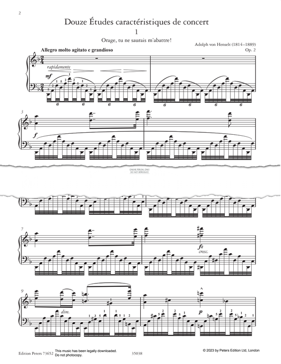 Produktgalerie: Seite 1 von 1 Etude in D minor, Adolph von Henselt, Klavier