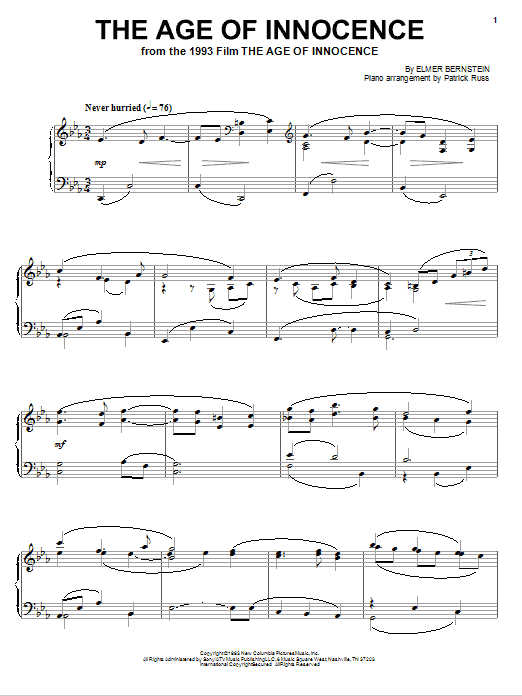 Product gallery: Page 1 of 1 The Age Of Innocence, Elmer Bernstein