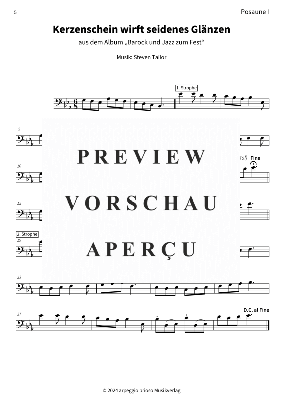 Product gallery: Page 7 of 8 Kerzenschein wirft seidenes Glänzen - aus dem Album Barock und Jazz zum Fest, , (Trombone duet)