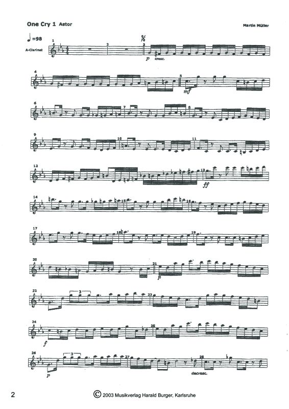 gallery: One Cry For Argentina - Suite für ein Melodieinstrument & Gitarre, , A-Klarinette - Einzelstimme