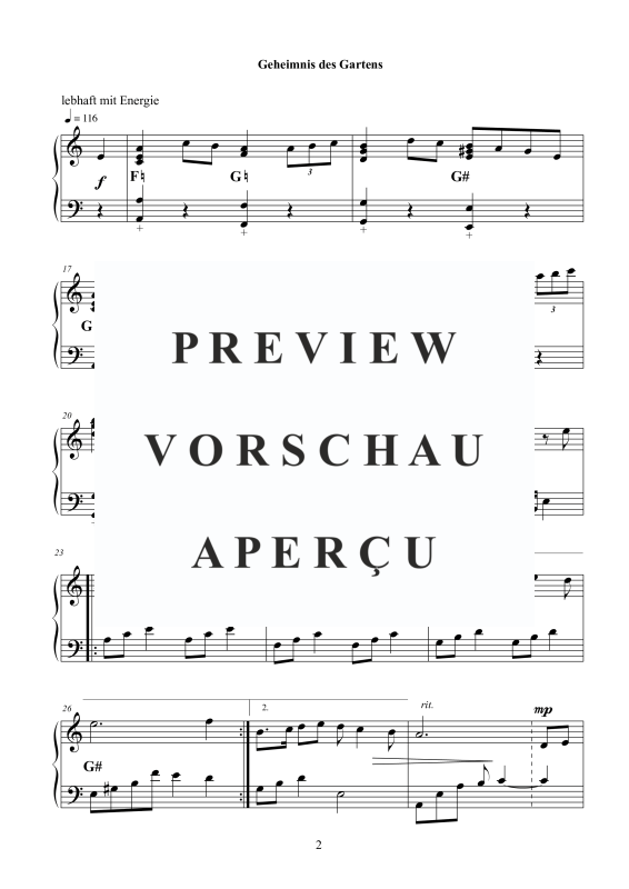 gallery: Geheimnis des Gartens, , (Solo for folk or concert harp / piano)