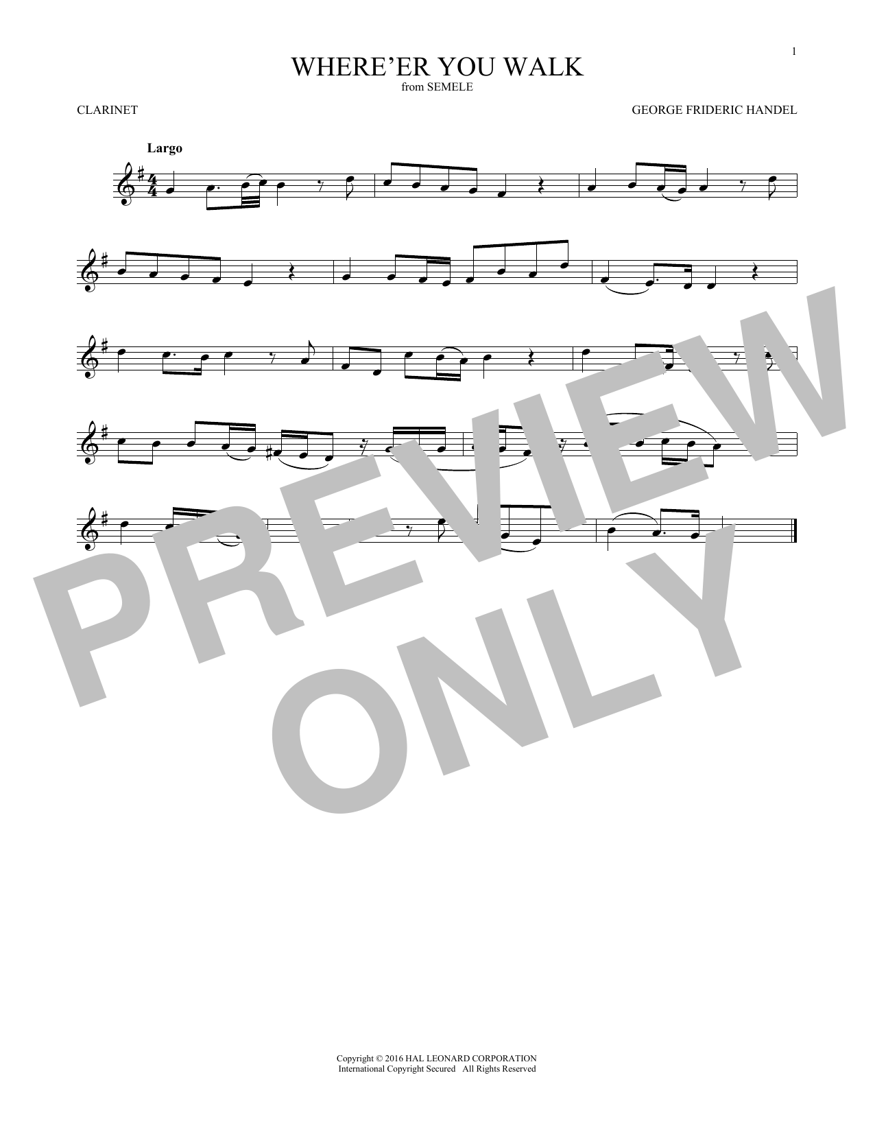 Product gallery: Page 1 of 1 Where E'er You Walk, George Frideric Handel