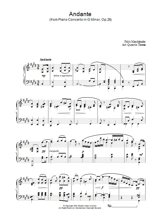 Product gallery: Page 1 of 1 Andante, Felix Mendelssohn