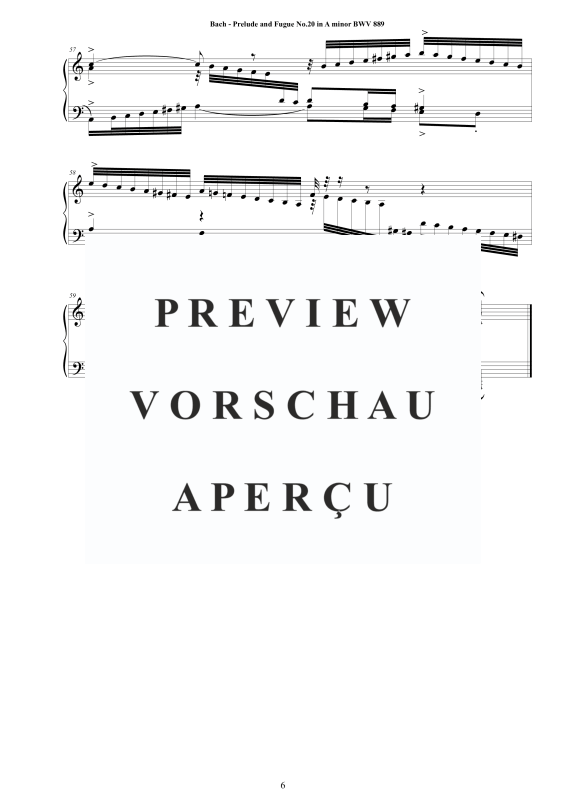 Product gallery: Page 7 of 7 Prelude and Fugue No. 20 in A minor BWV 889, , Solo Piano
