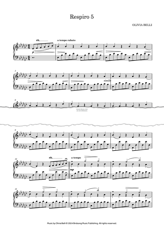 Produktgalerie: Seite 1 von 1 Respiro 5, Olivia Belli, Klavier