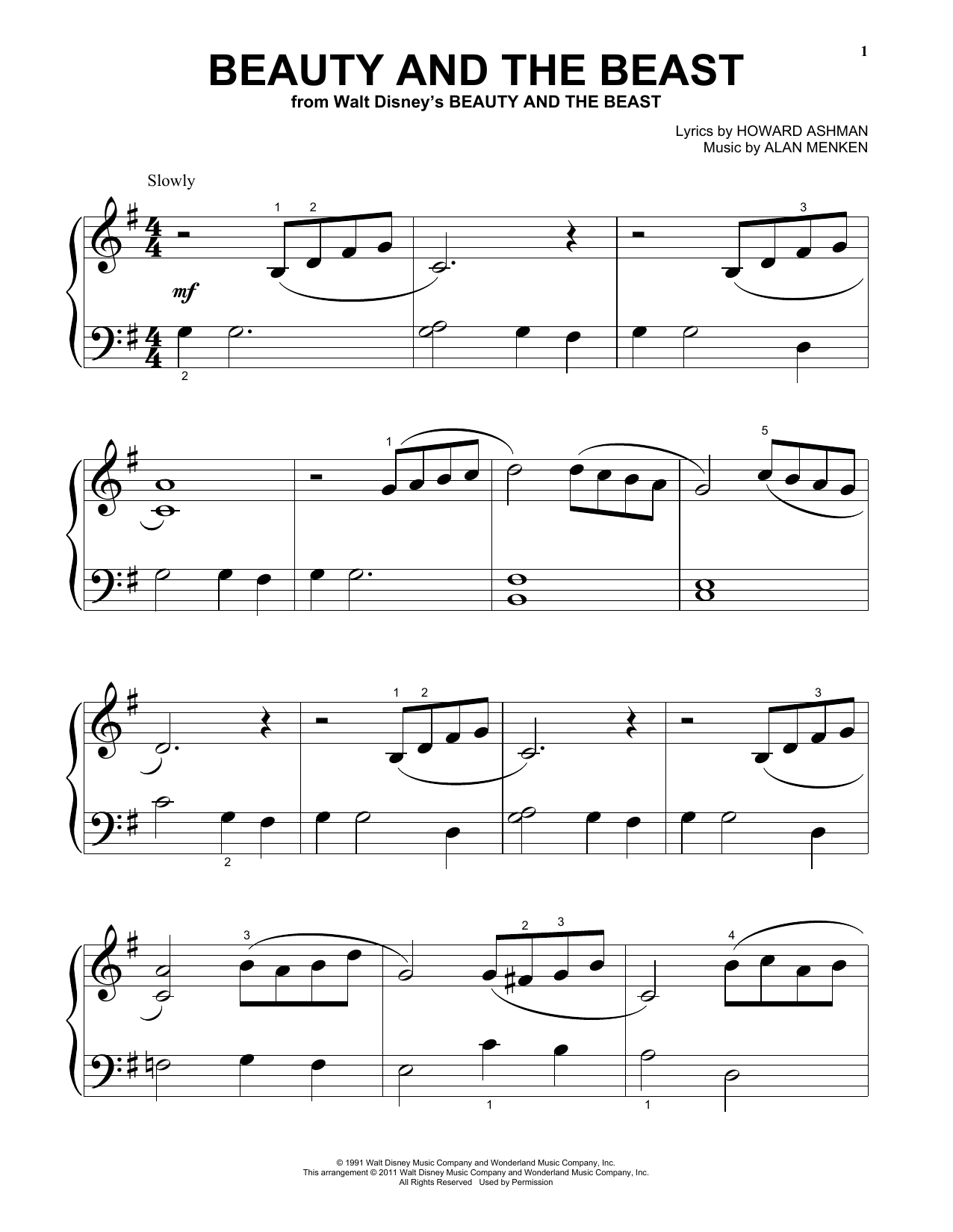 Produktgalerie: Seite 1 von 1 Beauty And The Beast, Alan Menken & Howard Ashman, Klavier