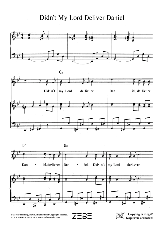 gallery: Didn´t My Lord Deliver Daniel, , Voice and Piano