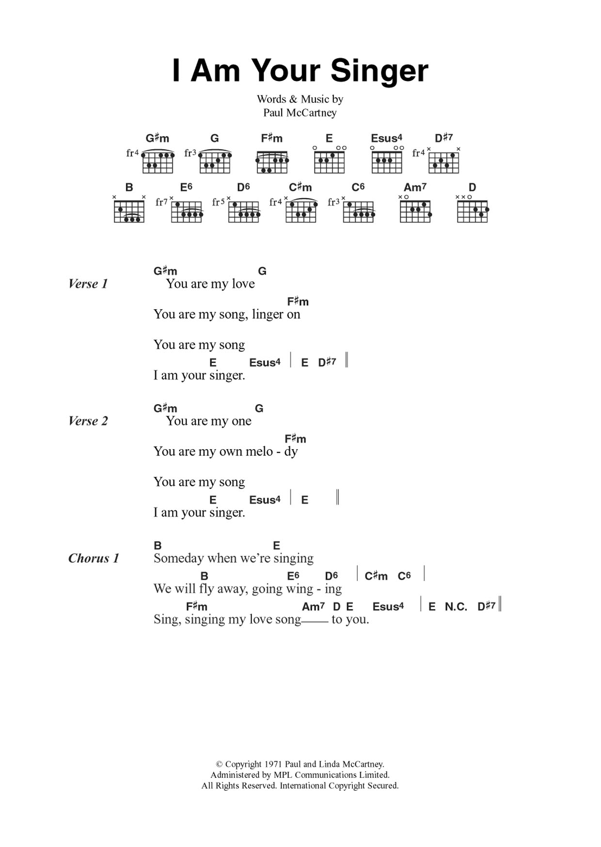 Produktbild zu: I Am Your Singer