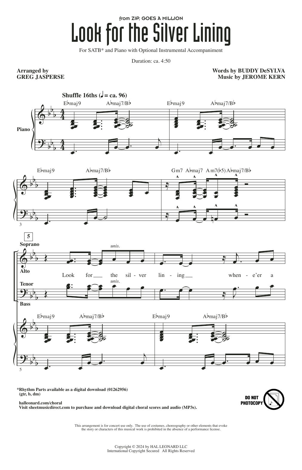 Product picture to: Look For The Silver Lining (arr. Greg Jasperse)