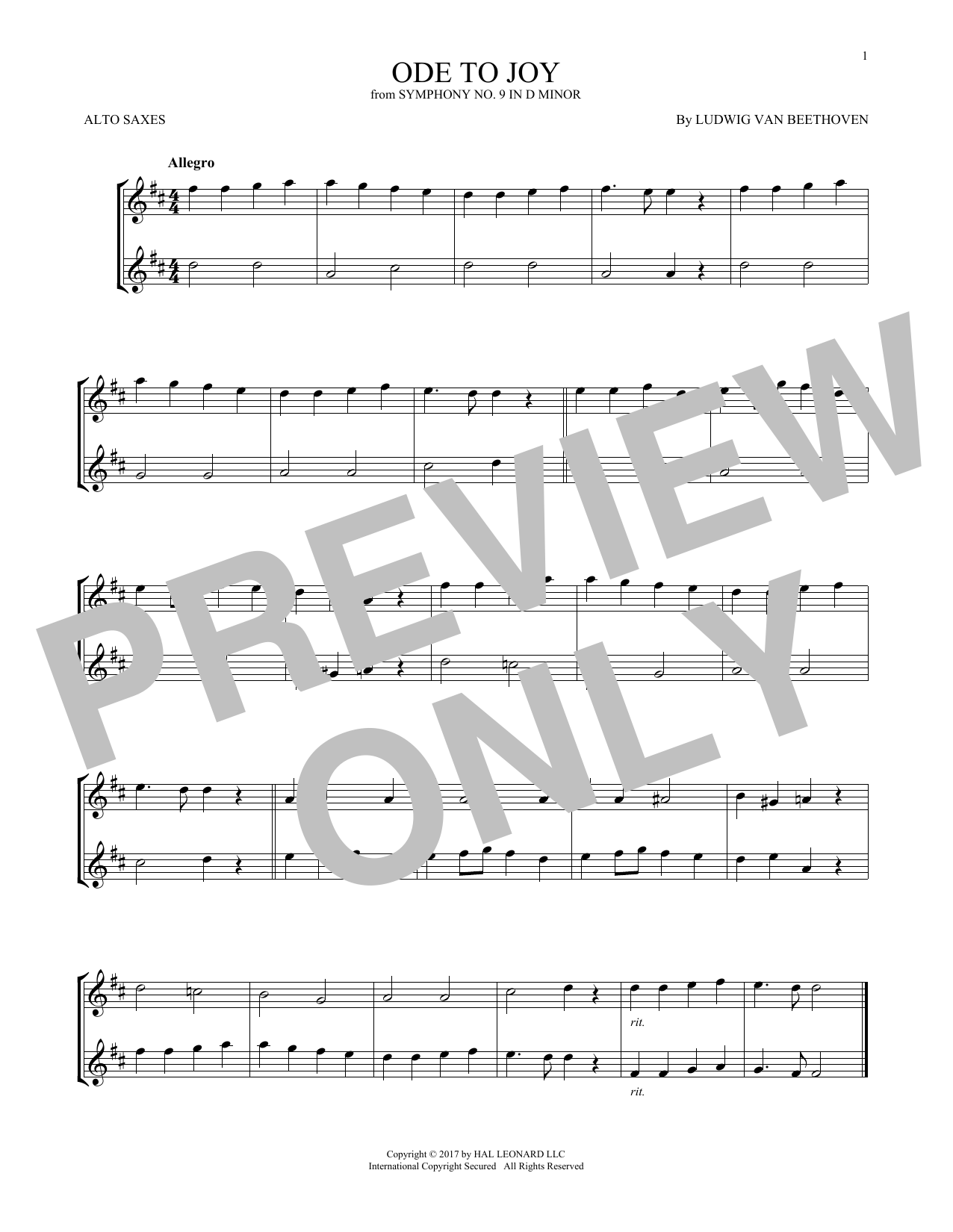Product gallery: Page 1 of 1 Ode To Joy, Ludwig Van Beethoven
