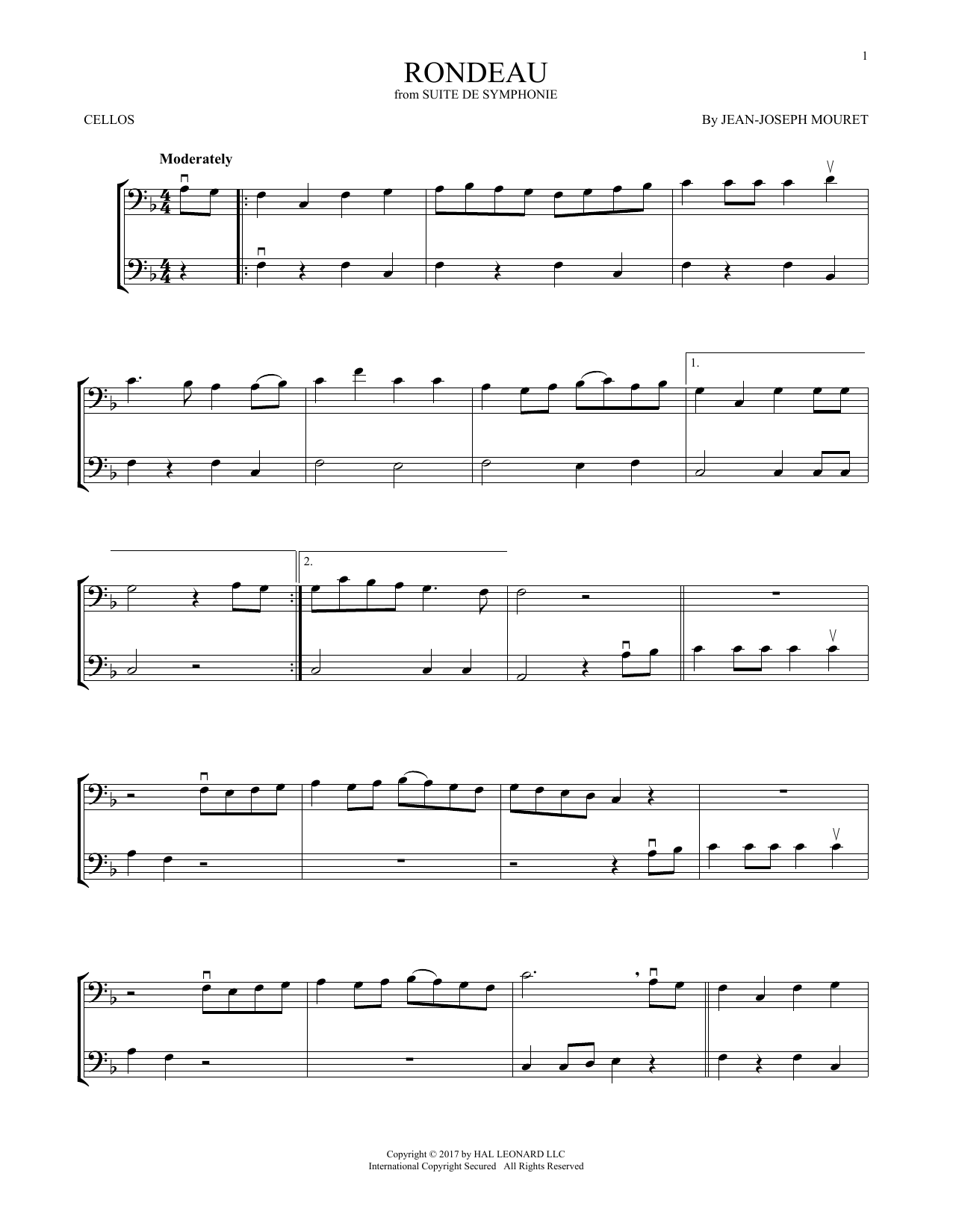 Produktgalerie: Seite 1 von 1 Fanfare Rondeau, Jean-Joseph Mouret, Violoncello