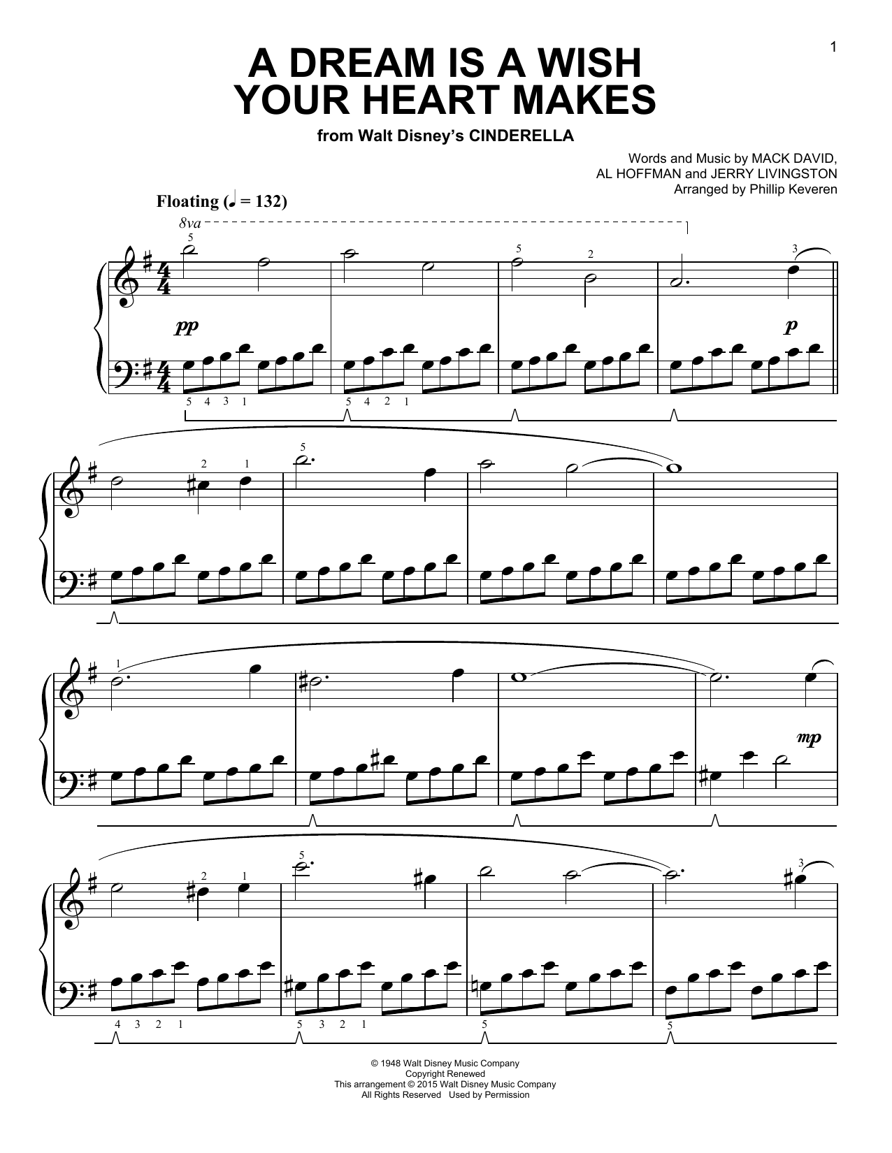 Product picture to: A Dream Is A Wish Your Heart Makes [Classical version] (from Cinderella) (arr. Phillip Keveren)
