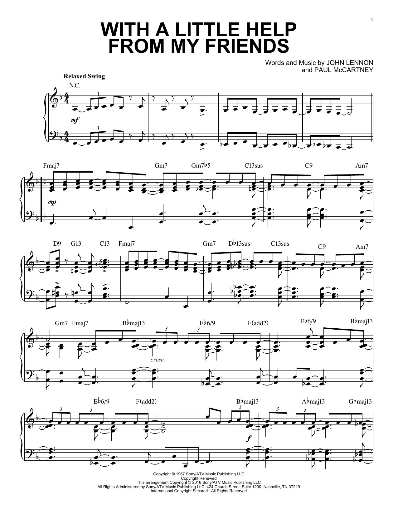 Product gallery: Page 1 of 1 With A Little Help From My Friends [Jazz version] (arr. Brent Edstrom), The Beatles