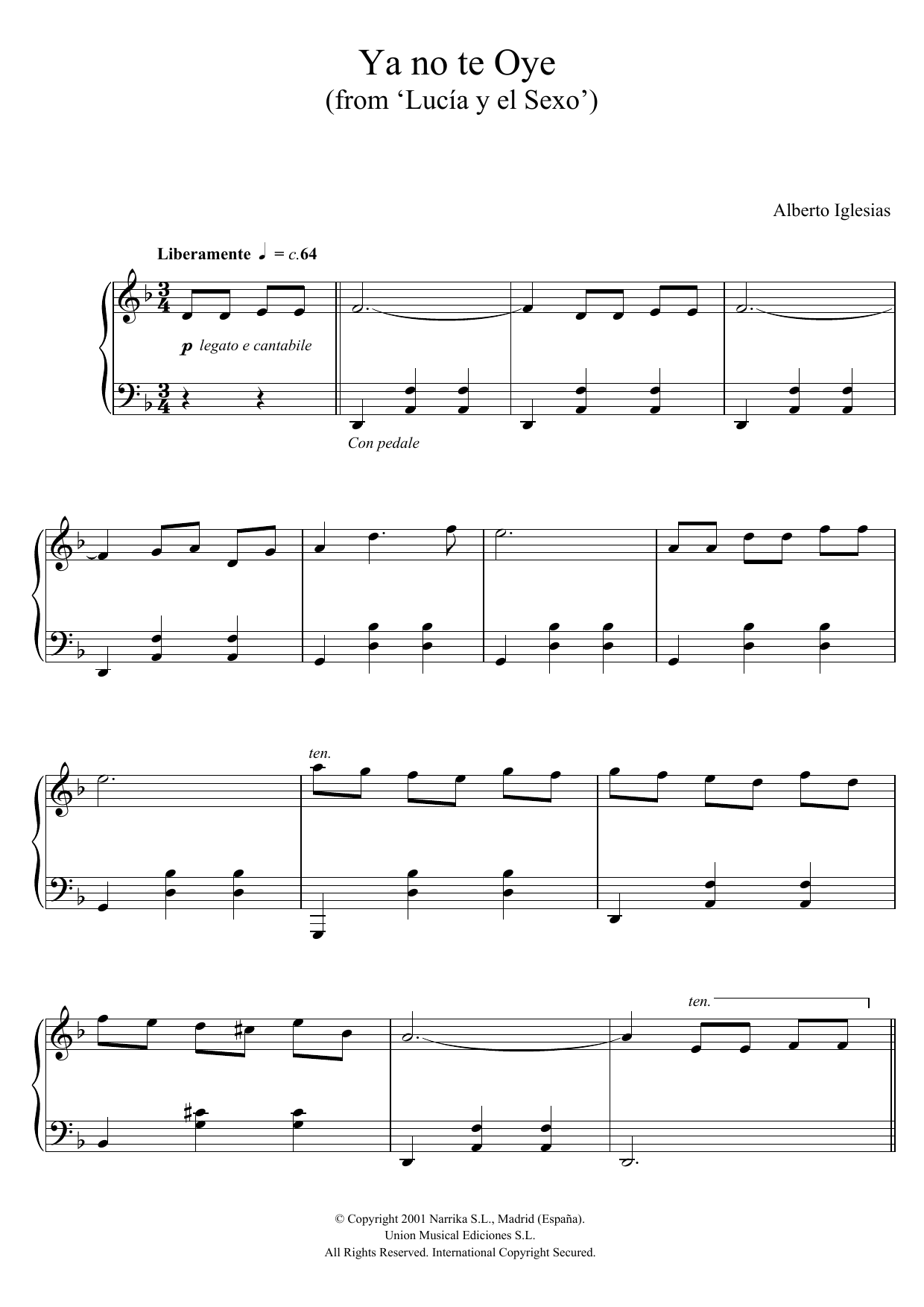 Produktbild zu: Ya no te Oye (from "Lucia y el Sexo")