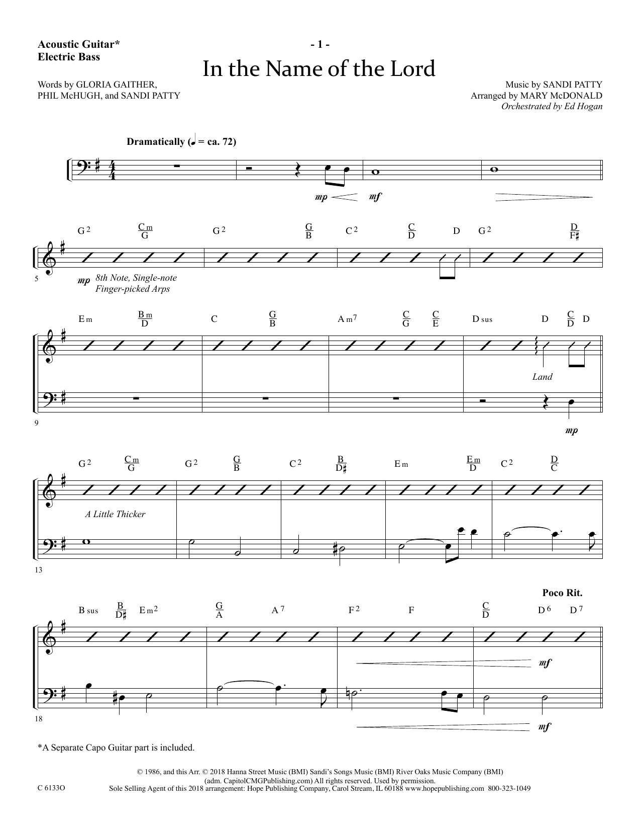 Produktbild zu: In The Name Of The Lord - Acoustic Guitar/Electric Bass