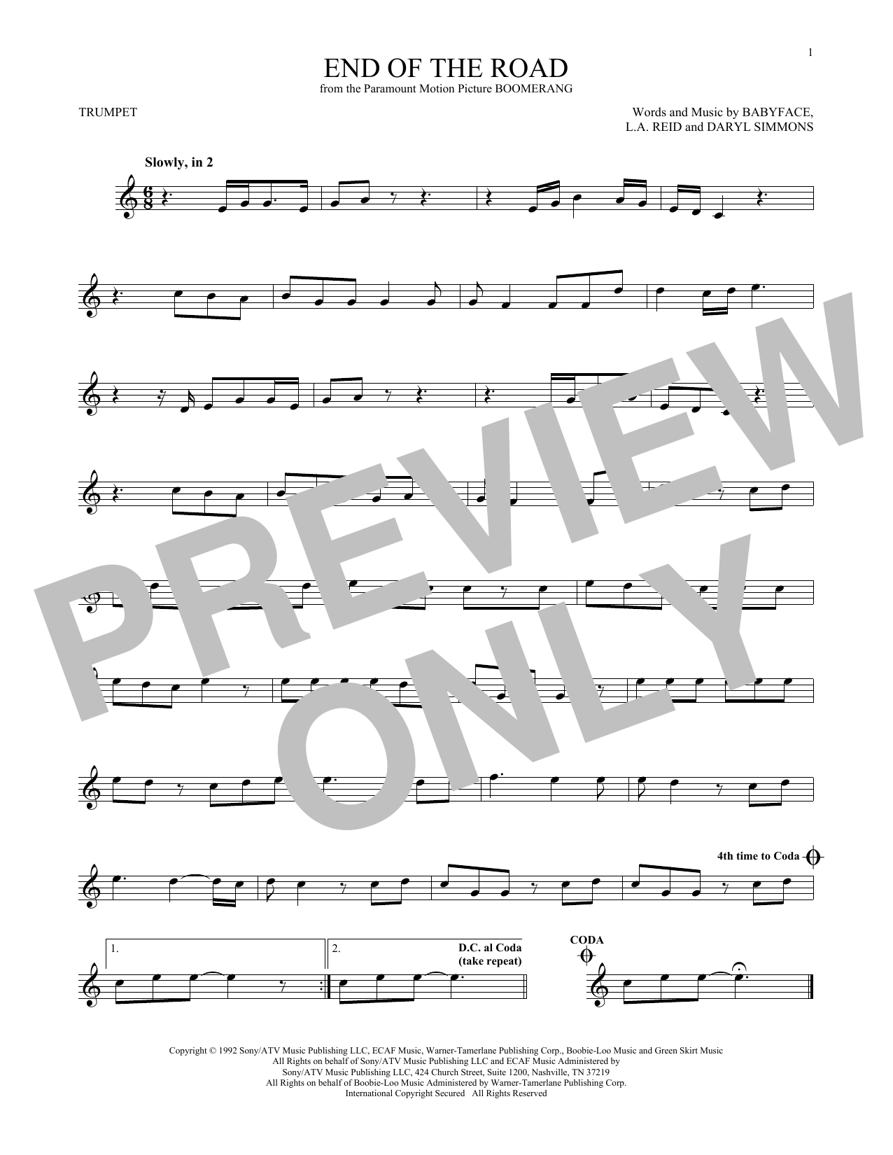 Produktgalerie: Seite 1 von 1 End Of The Road, Boyz II Men, Trompete