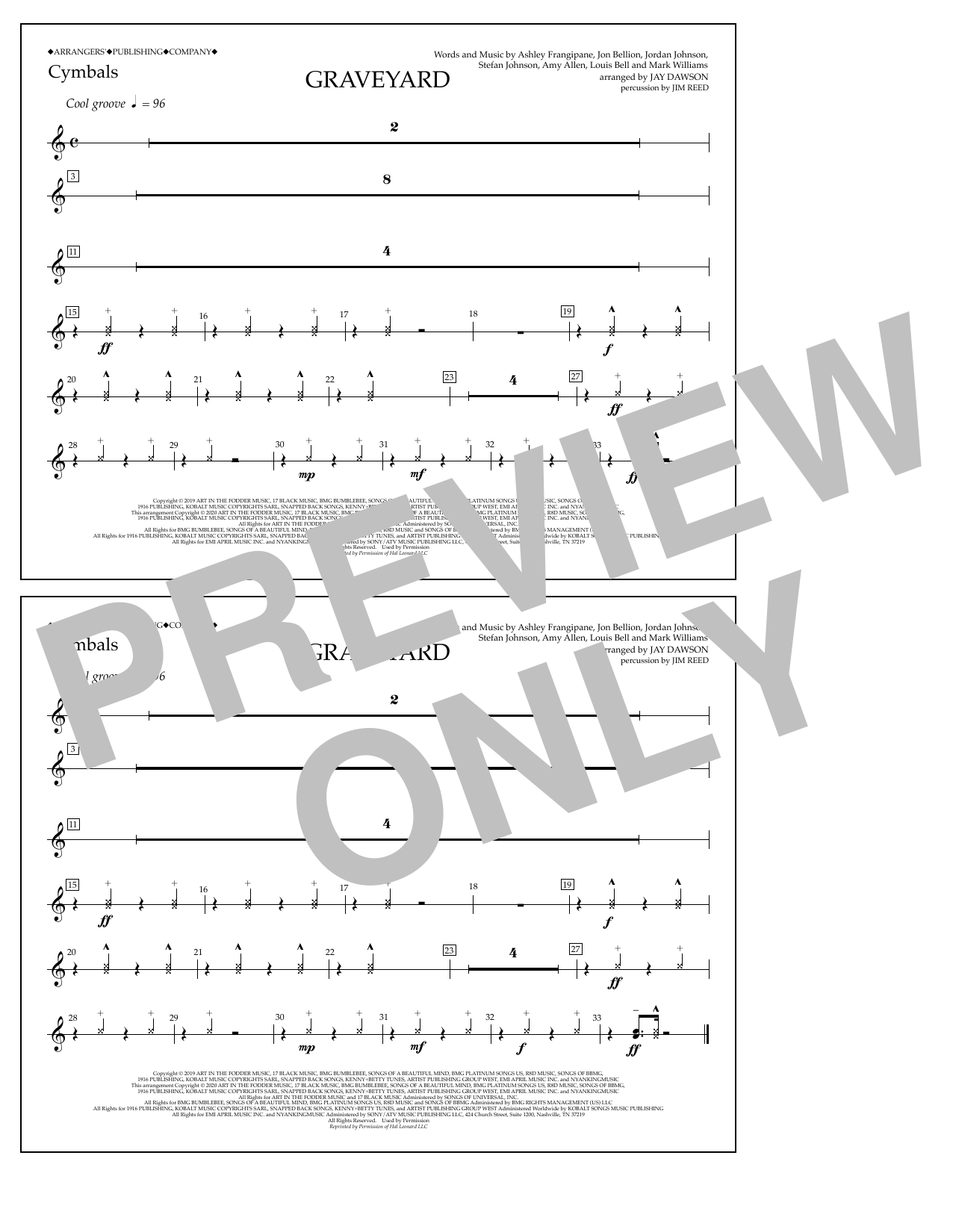 Produktbild zu: Graveyard (arr. Jay Dawson) - Cymbals