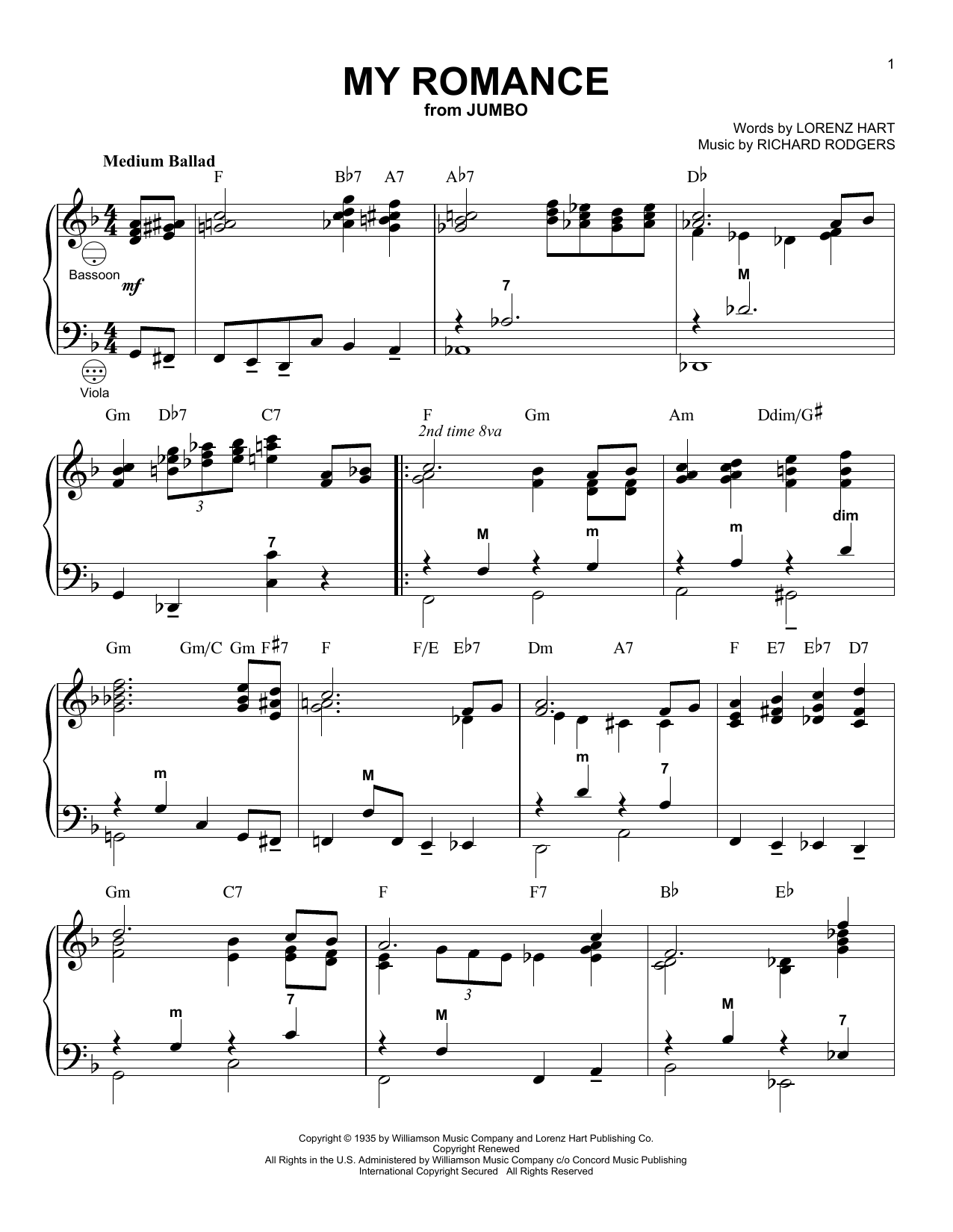 Product gallery: Page 1 of 1 My Romance (arr. Gary Meisner), Rodgers & Hart