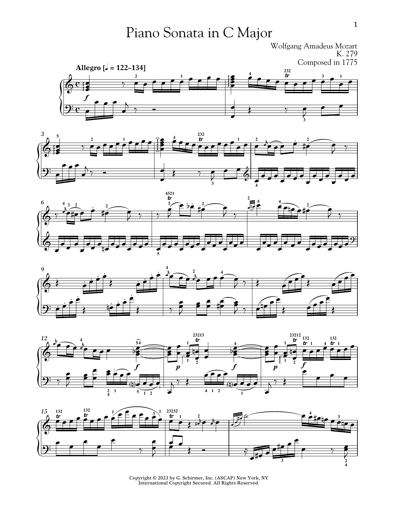 Produktbild zu: Piano Sonata In C Major, K. 279