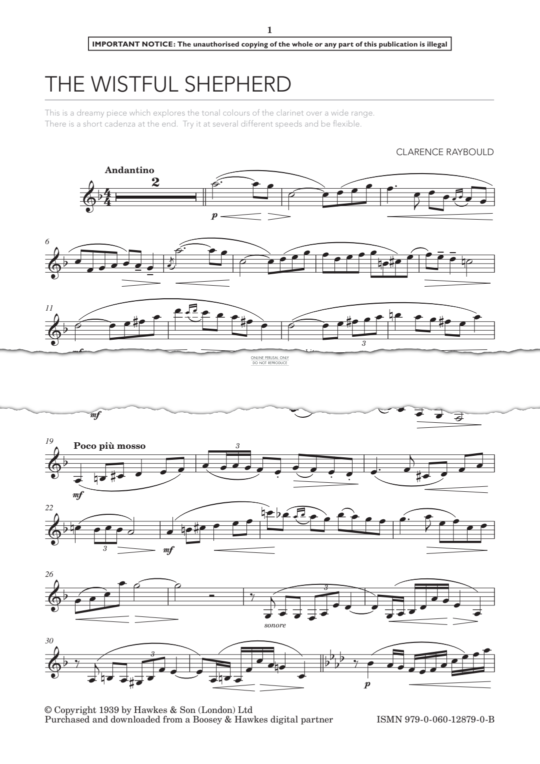 gallery: The Wistful Shepherd (A Reverie), Gerald Finzi, Klarinette, Klavier