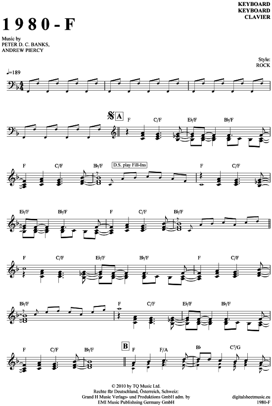 Product gallery: Page 1 of 4 1980-F , After the Fire, (Keyboard)