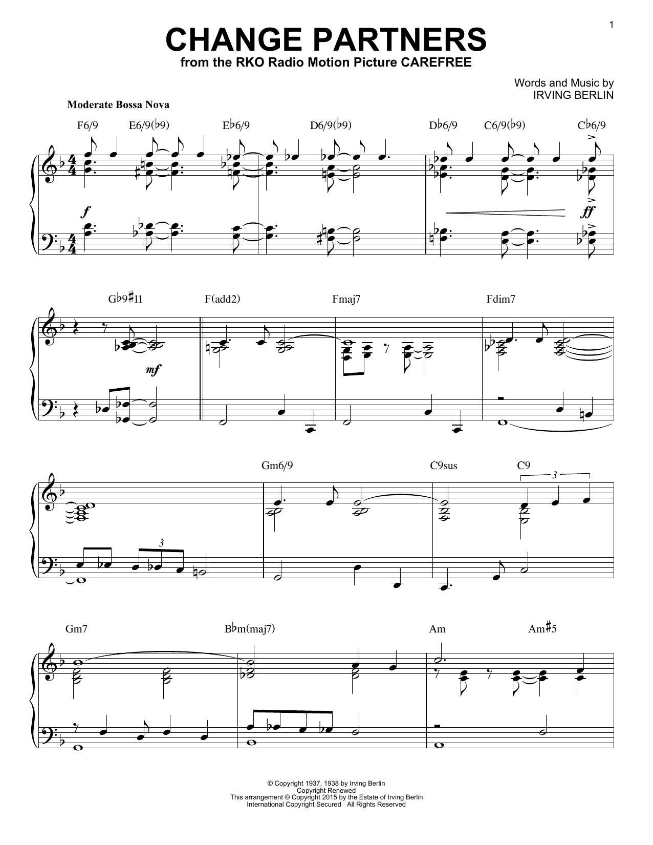 Produktgalerie: Seite 1 von 1 Change Partners [Jazz version] (arr. Brent Edstrom), Irving Berlin, Klavier