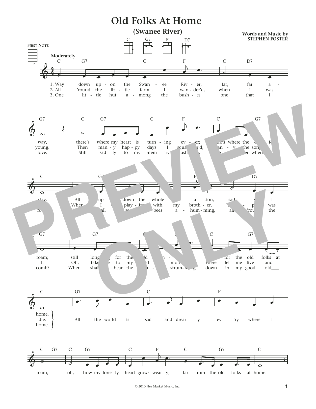 Product gallery: Page 1 of 1 Old Folks At Home (Swanee River) (from The Daily Ukulele) (arr. Liz and Jim Beloff), Stephen C. Foster