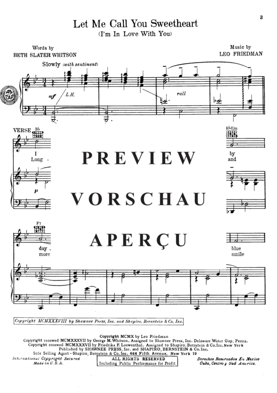 Produktgalerie: Seite 4 von 8 Let Me Call You Sweatheart , Midler, Bette  , (Stimmen in Es, B + C)