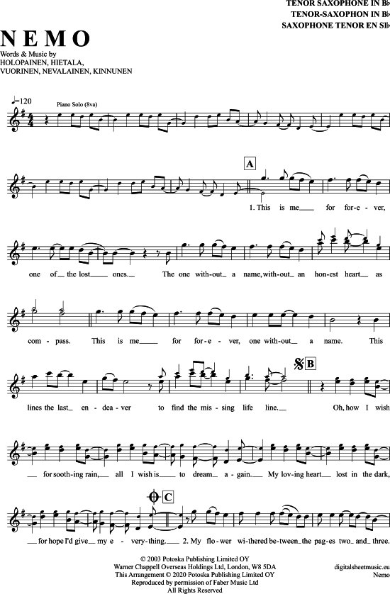 gallery: Nemo , Nightwish, Tenorsaxophon