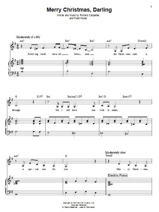 Produktgalerie: Seite 1 von 1 Merry Christmas, Darling, Carpenters, Gesang, Klavier