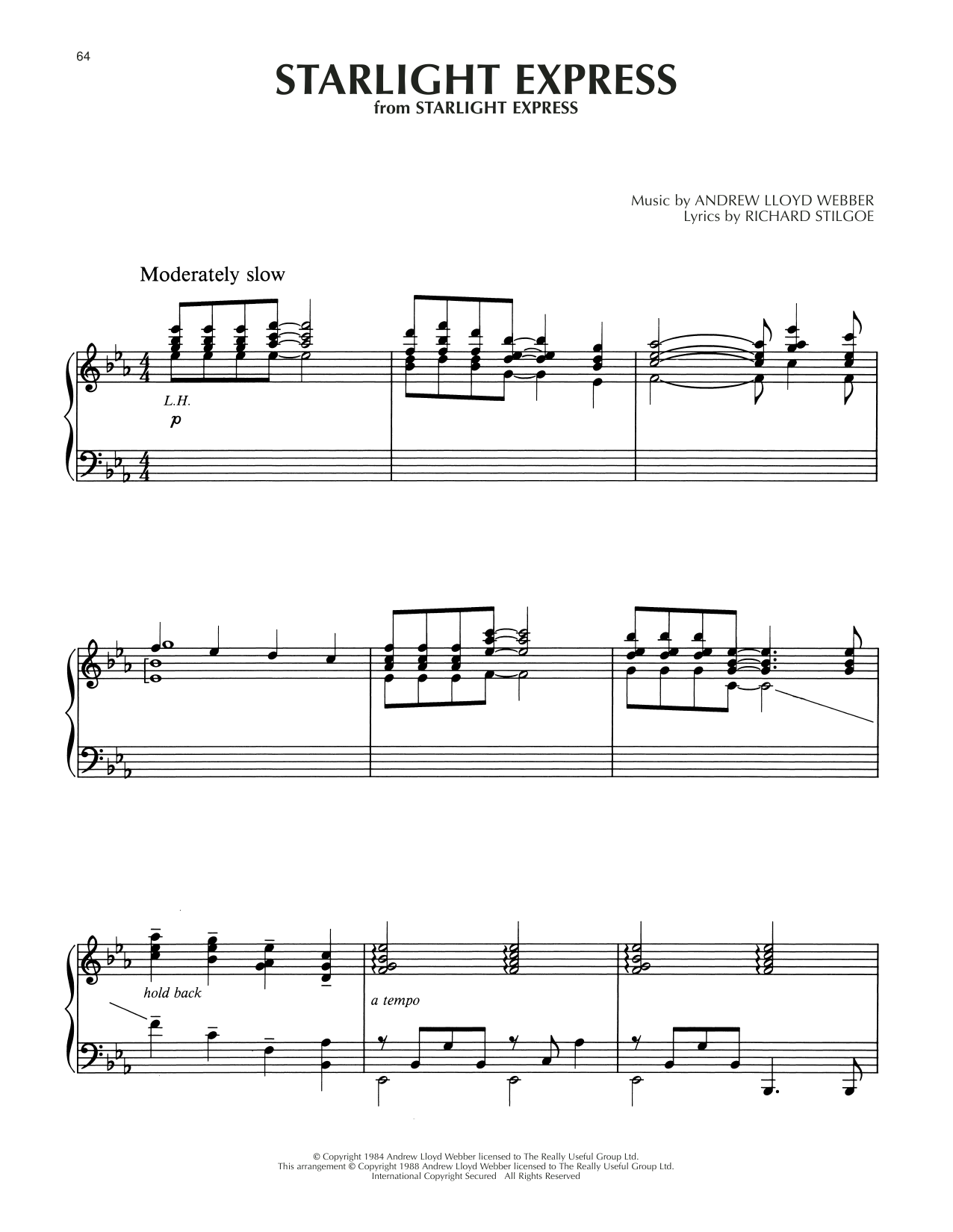 Produktgalerie: Seite 1 von 1 Starlight Express, Andrew Lloyd Webber, Klavier