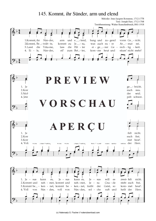 Produktbild zu: Kommt, ihr Sünder, arm und elend  Jean-Jacques Rousseau, 1712-1778 / Joseph Hart, 1712-1768 