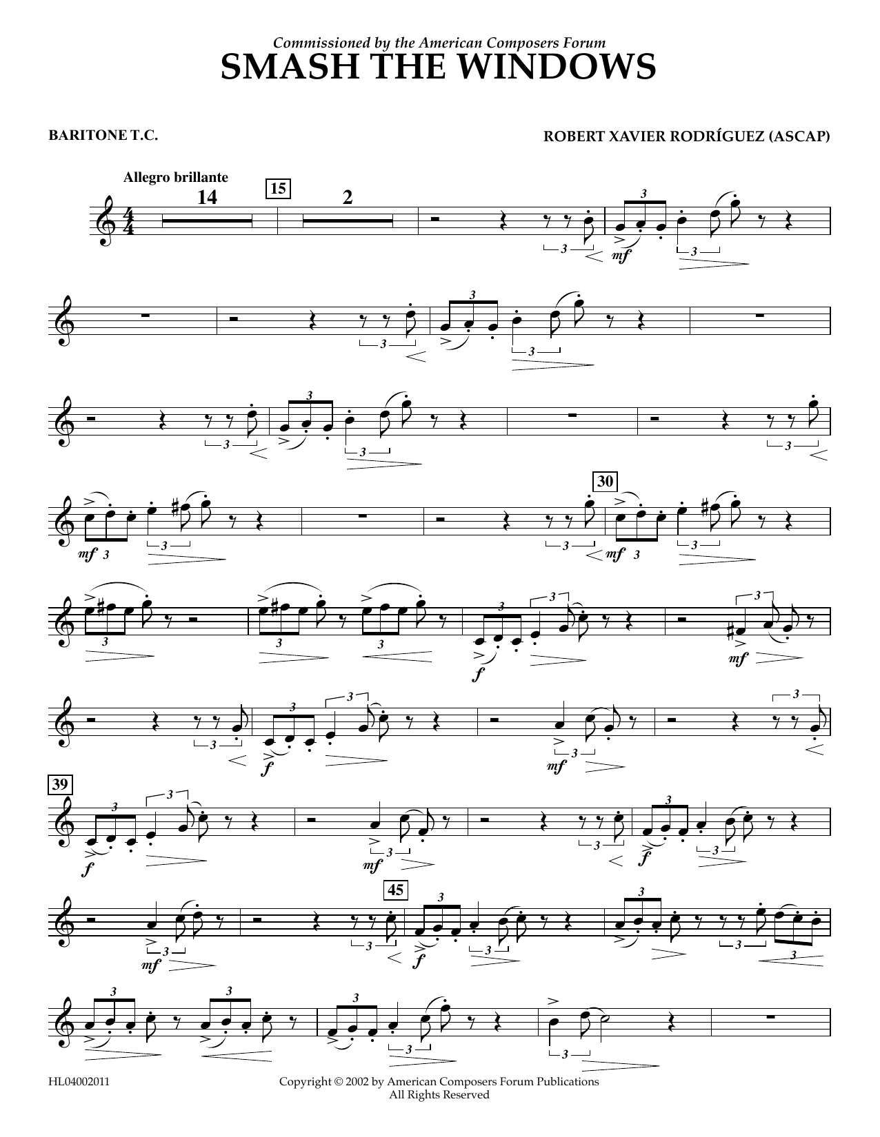 Product picture to: Smash the Windows - Euphonium in Treble Clef