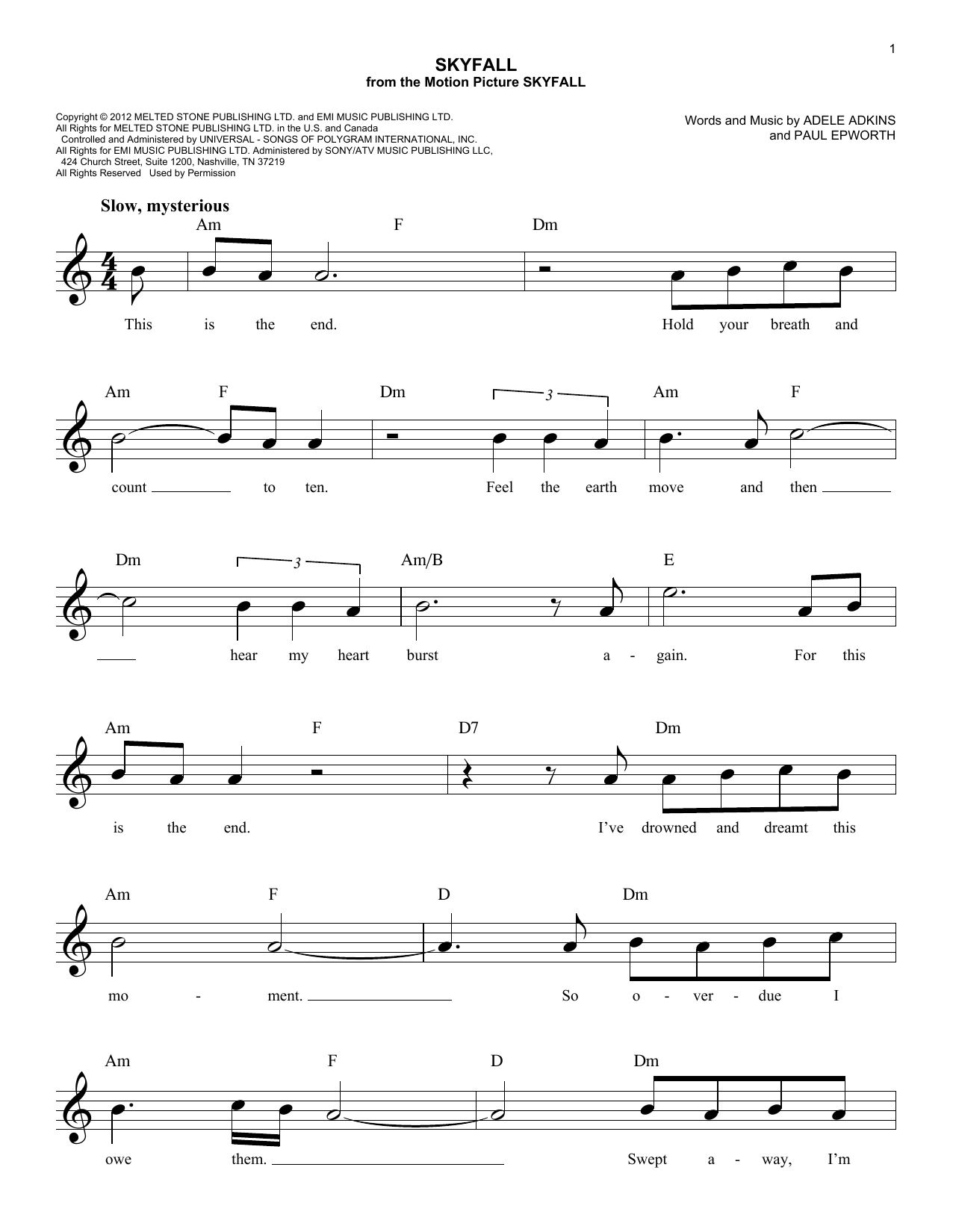 Produktbild zu:  Skyfall - Adele