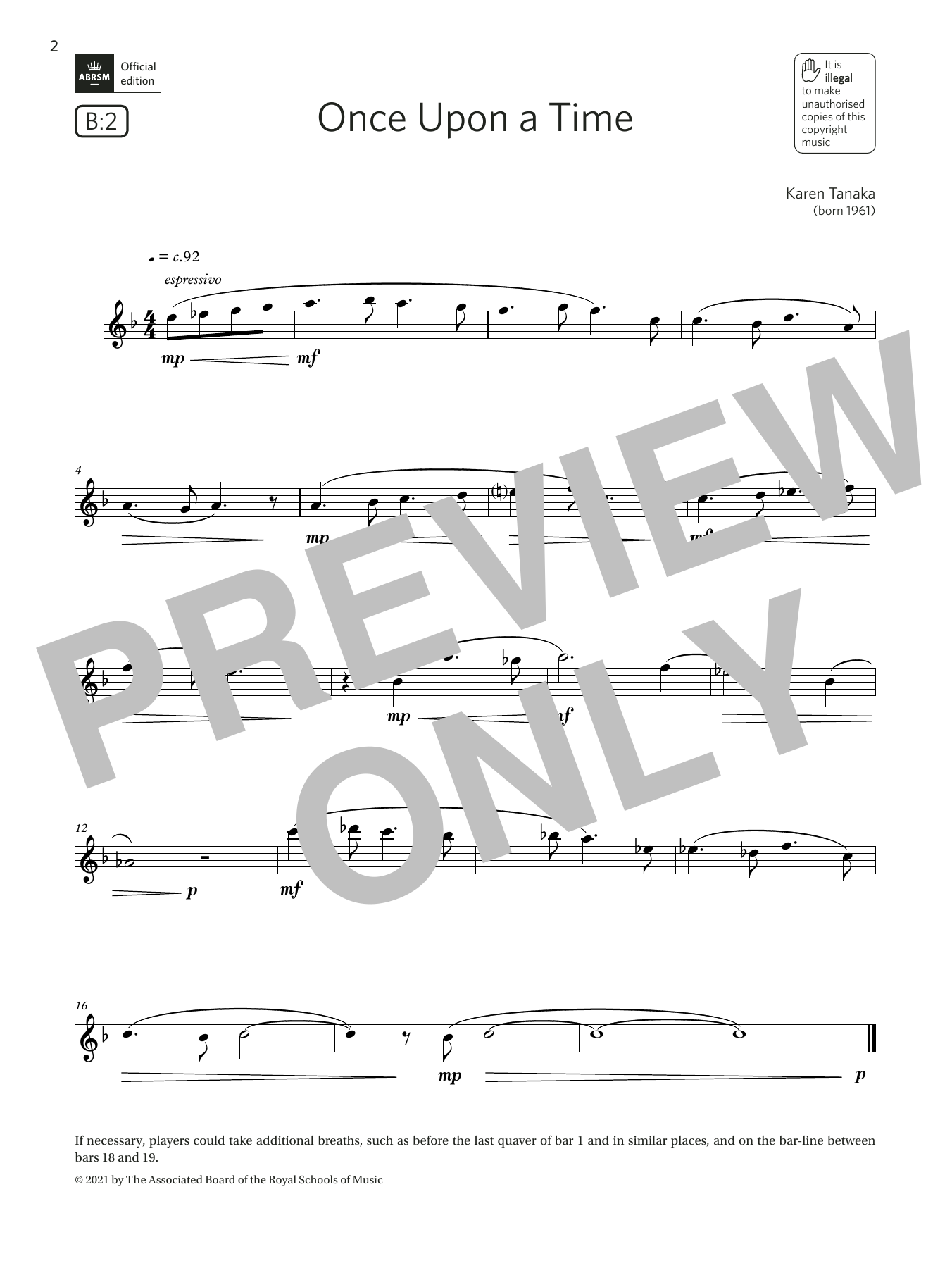Product gallery: Page 1 of 1 Once Upon a Time (Grade 2 List B2 from the ABRSM Flute syllabus from 2022), Karen Tanaka