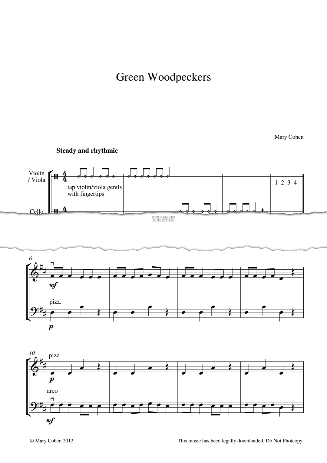 Produktgalerie: Seite 1 von 1 Green Woodpeckers, Mary Cohen, Viola, Violine, Violoncello