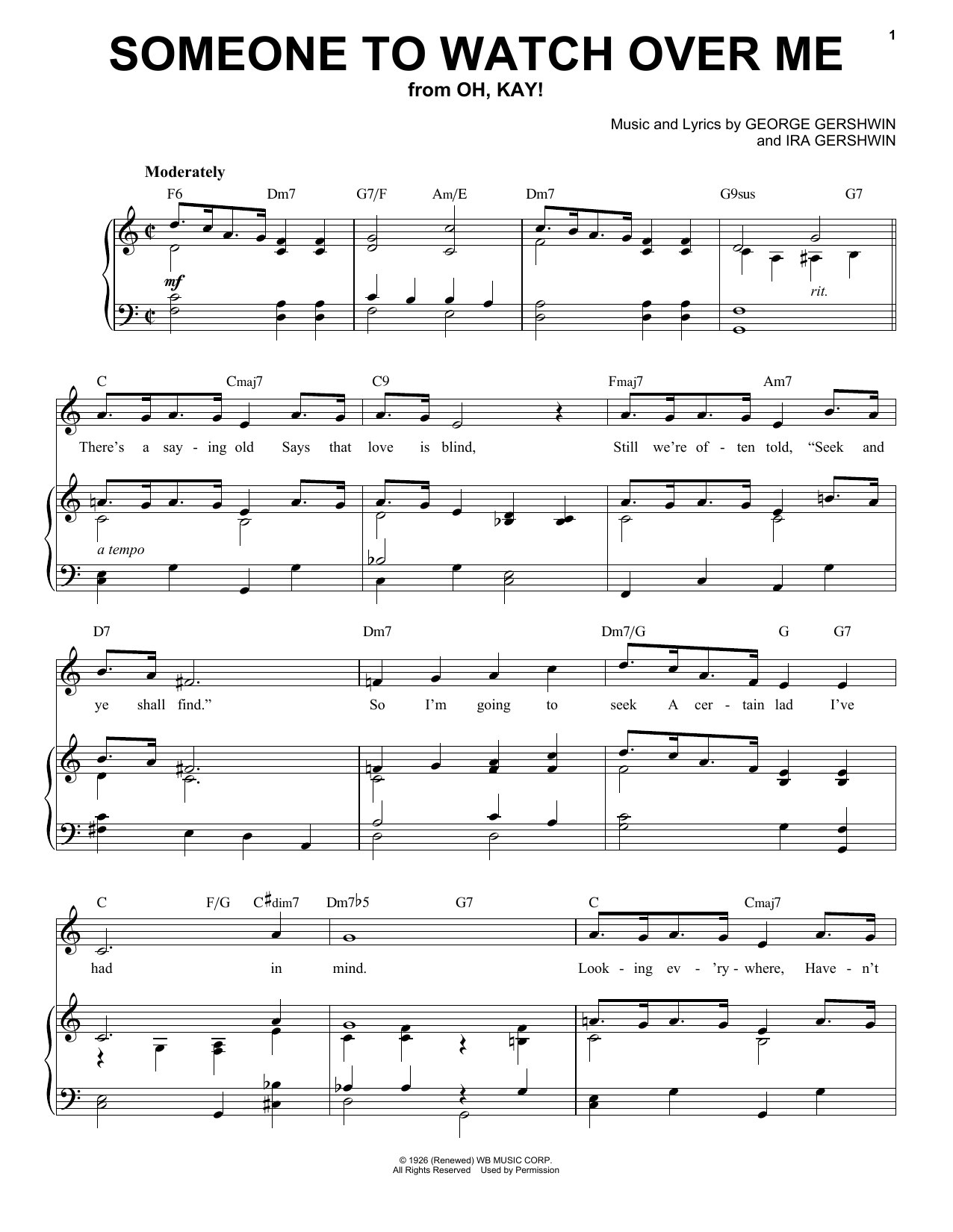 Product gallery: Page 1 of 1 Someone To Watch Over Me, George Gershwin