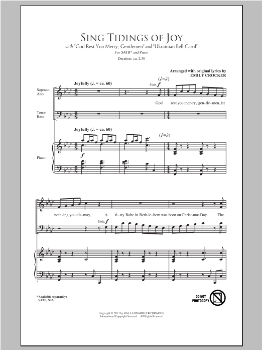 Product gallery: Page 1 of 1 Sing Tidings Of Joy, Emily Crocker