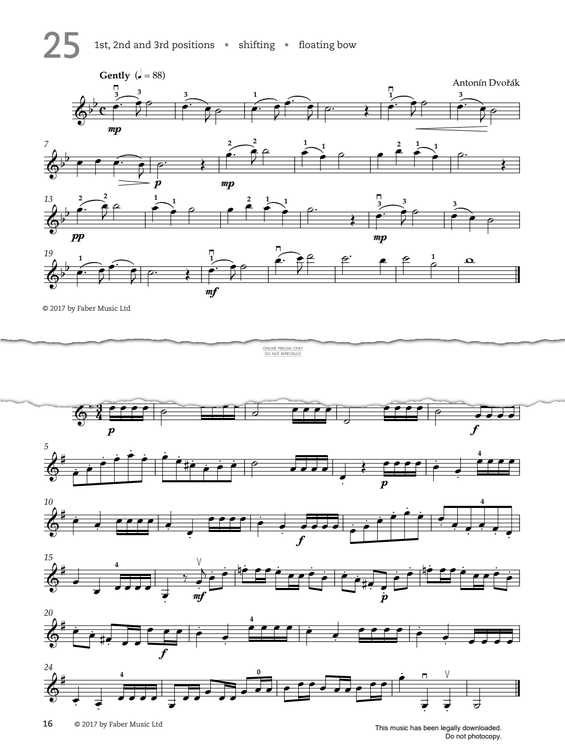 Produktgalerie: Seite 1 von 1 Study No.25 Gently (from '80 Graded Studies For Violin Book One'), Antonín Dvorák, Violine