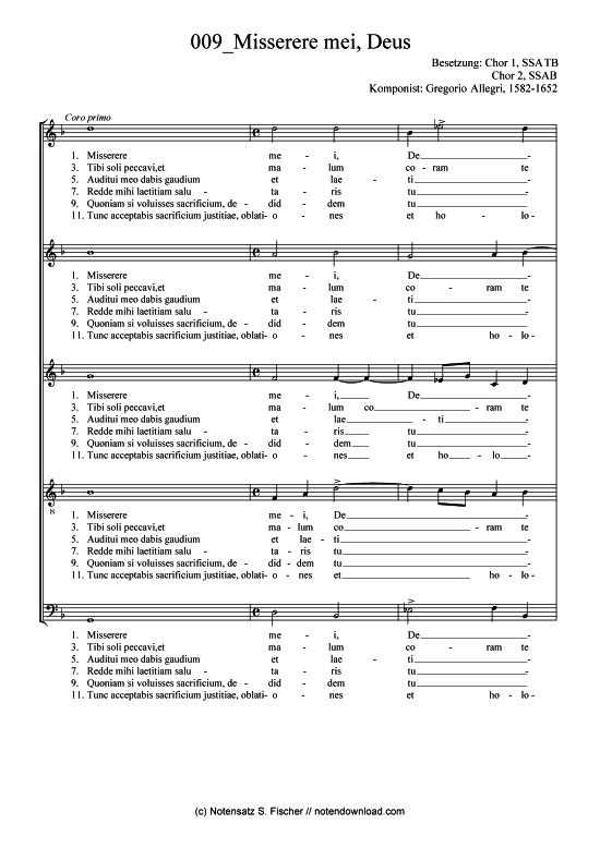 Product picture to: Misserere mei, Deus Gregorio Allegri, 1582-1652 